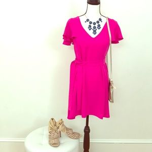 NWOT Amanda Uprichard bright pink mini dress s4
